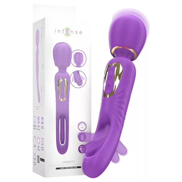 Intense Christy - vibrator z gibajočim jezičkom - masažni - vijoličen
