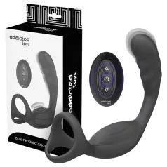   Addicted Toys - analni vibrator s penisnim in testisnim obročkom - črn
