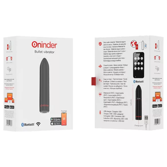 Oninder - vibrator, ki ga upravlja aplikacija (črn)