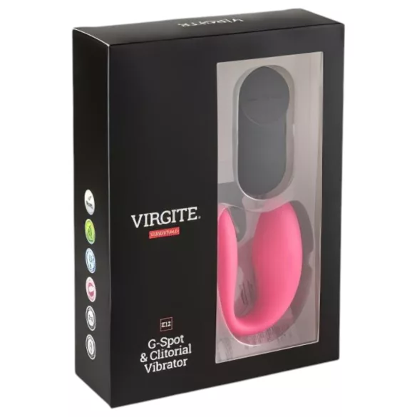 Virgite - daljinsko vodeni vibrator za pare (črno-rožnat)