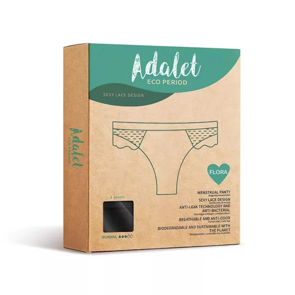 Adalet Flora Normal - menstrualne hlačke - črna