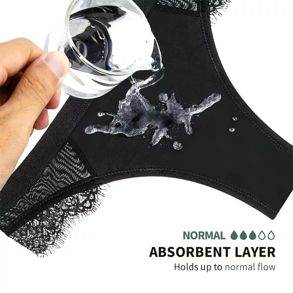 Adalet Flora Normal - menstrualne hlačke - črna - L
