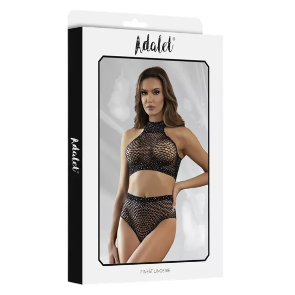 Adalet Marga - seksi mrežasti komplet - črna