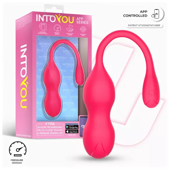 INTOYOU Kyra Pelvic - vibracijska gejša kroglica z upravljanjem prek aplikacije (rožnata)