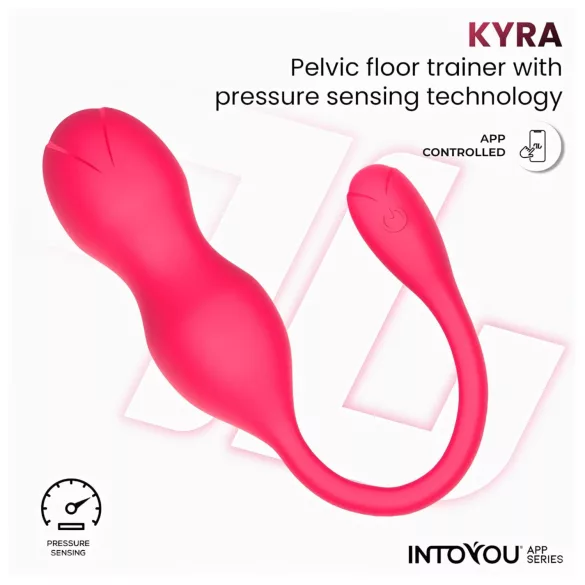 INTOYOU Kyra Pelvic - vibracijska gejša kroglica z upravljanjem prek aplikacije (rožnata)