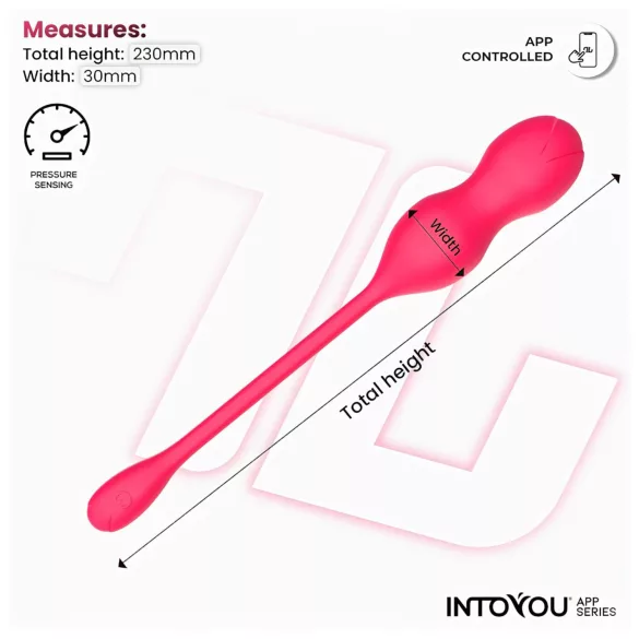 INTOYOU Kyra Pelvic - vibracijska gejša kroglica z upravljanjem prek aplikacije (rožnata)