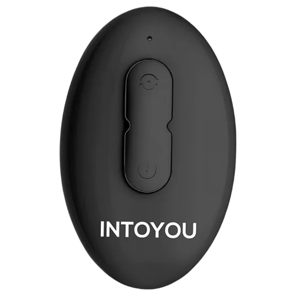 IntoYou Bruce - vrteči radijski vibracijski masažer prostate z dvojnim obročkom (črn)
