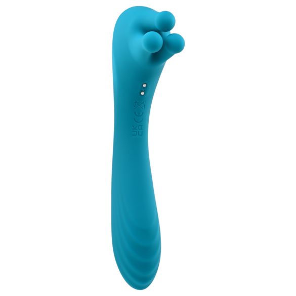 Evolved Heads or Tails - brezžični dvostranski vibrator (moder)