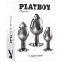 Playboy - komplet analnih čepkov - 3 kosi (srebrni)