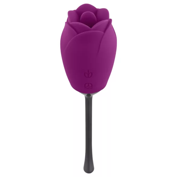 Playboy - vibrator za klitoris z jezičkom - vodoodporen, polnilec, vijoličen