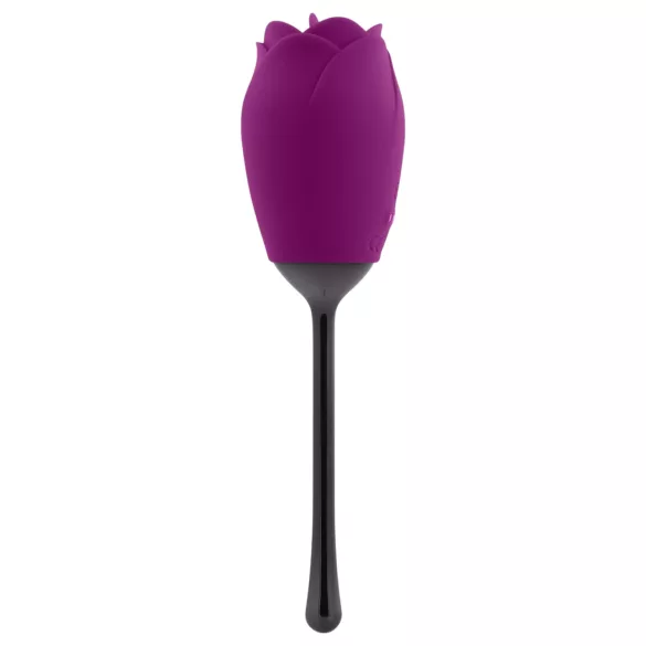Playboy - vibrator za klitoris z jezičkom - vodoodporen, polnilec, vijoličen