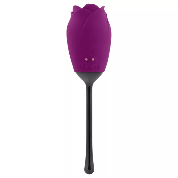 Playboy - vibrator za klitoris z jezičkom - vodoodporen, polnilec, vijoličen