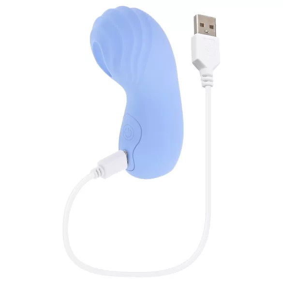 Evolved - vibracijski stimulator za prste - teksturiran - modra