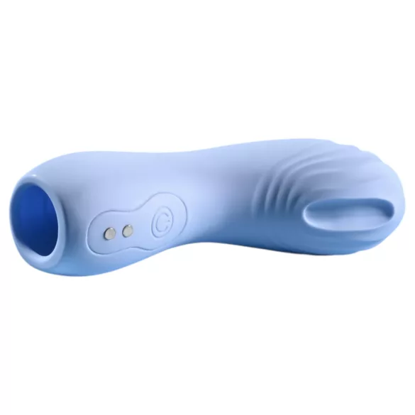 Evolved - vibracijski stimulator za prste - teksturiran - modra