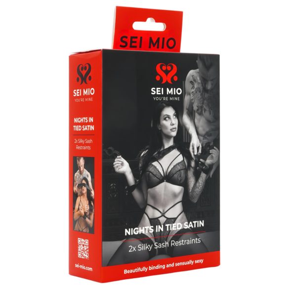 Sei Mio - saten trak za vezanje (črna)