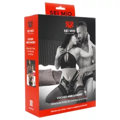 Sei Mio - pripenljiv dildo s pasom - 15 cm - črna