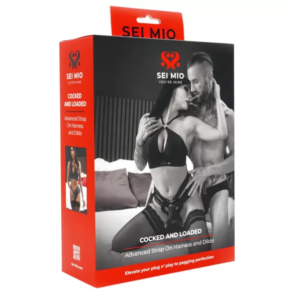 Sei Mio - pripenljiv dildo s pasom - 15 cm - črna