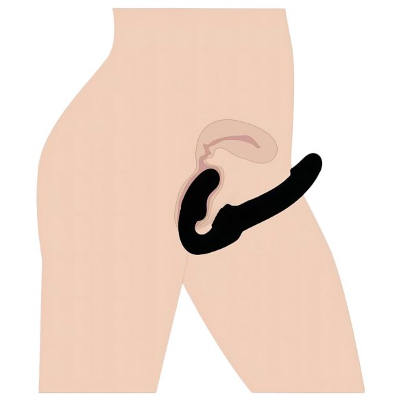 Strap U Revolver - strap on dildo brez pasu - črna