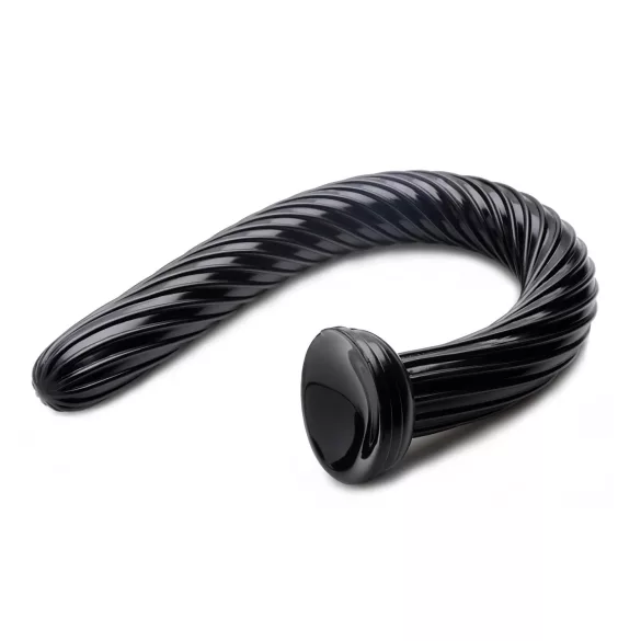 Hosed Spiral Anal Snake 19 - analni dildo z vakuumskim dnom - črna