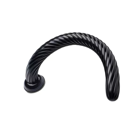 Hosed Spiral Anal Snake 19 - analni dildo z vakuumskim dnom - črna