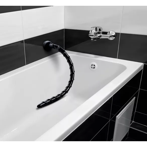 Hosed Swirl Thin Anal Snake 18 - analni dildo - tanek - črna