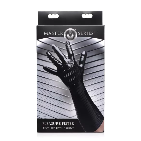 XR Brands - Pleasure Fister - teksturirana pestičarska rokavica (črna)