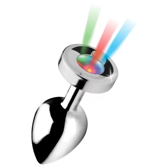 Booty Sparks - analni čep s svetlobnim učinkom - velik - srebrn