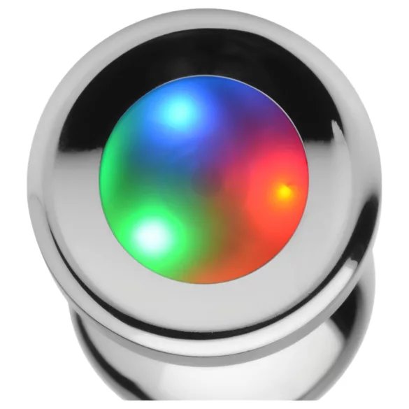 Booty Sparks - analni čep s svetlobnim učinkom - velik - srebrn