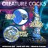 Creature Cocks Kraken - spiralni dildo s pipalkami - 21 cm (zlato-modra)