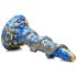 Creature Cocks Kraken - spiralni dildo s pipalkami - 21 cm (zlato-modra)