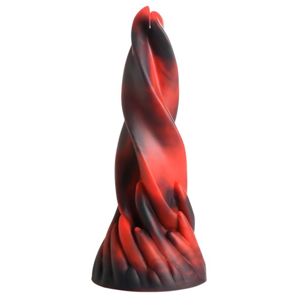 Creature Cocks Hell Kiss - zaviti silikonski dildo - 19 cm (rdeč)