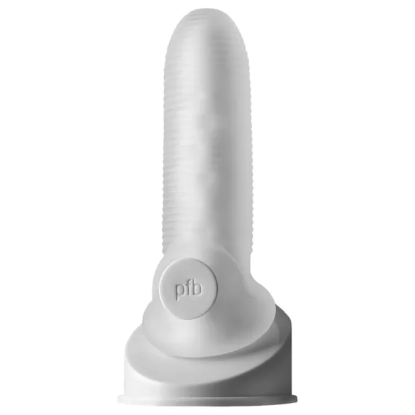 Perfect Fit - Fat Boy Micro Ribbed - kondom za penis (15 cm, bel)