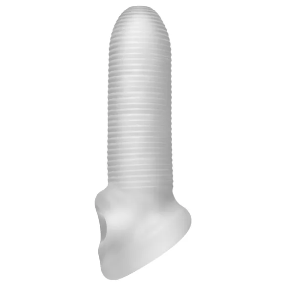 Perfect Fit - Fat Boy Micro Ribbed - kondom za penis (15 cm, bel)