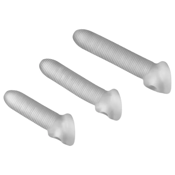 Perfect Fit - Fat Boy Micro Ribbed - kondom za penis (15 cm, bel)