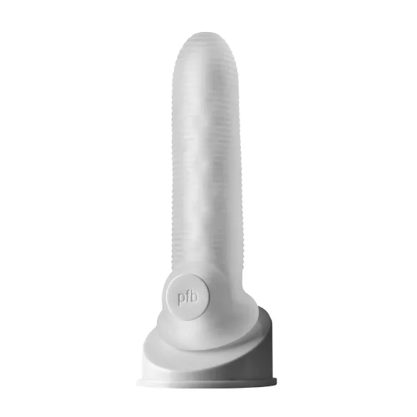 Perfect Fit - Fat Boy Micro Ribbed - kondom za penis (17 cm, bel)