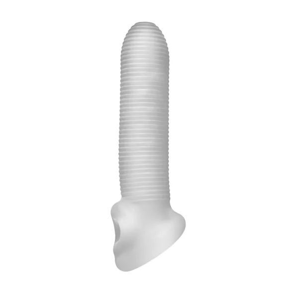Perfect Fit - Fat Boy Micro Ribbed - kondom za penis (17 cm, bel)