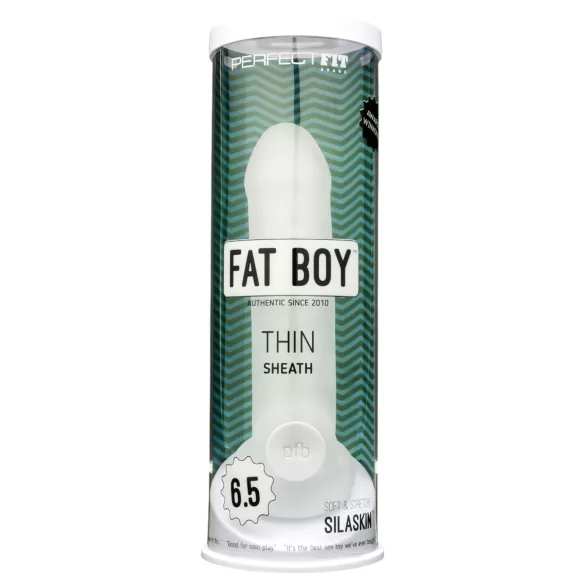 Perfect Fit - Fat Boy Thin - nastavek za penis (17 cm, bel)