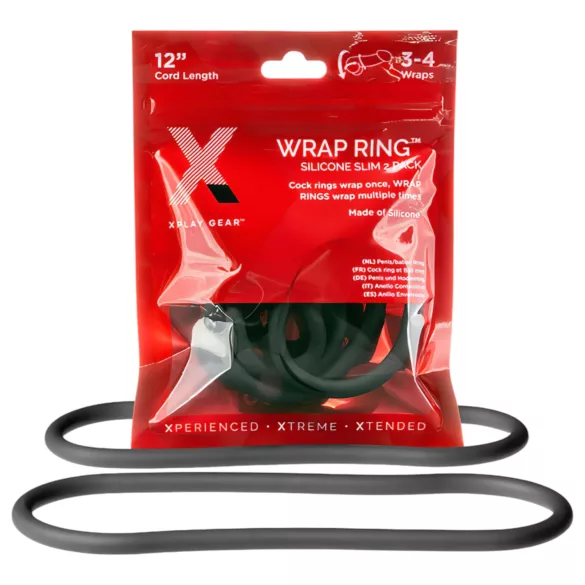 Perfect Fit Slim Wrap 12 - tanka obroč za penis - črna (30cm)