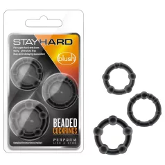Stay Hard - set erekcijskih obročkov - črna