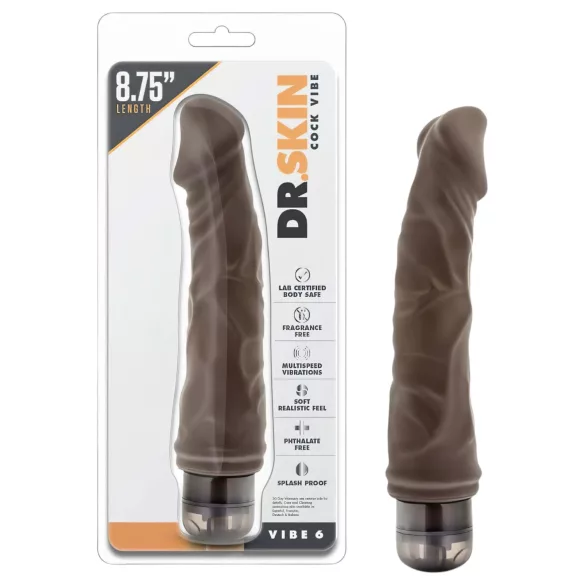 Dr. Skin Vibe No.6 - realistični vibrator - rjav