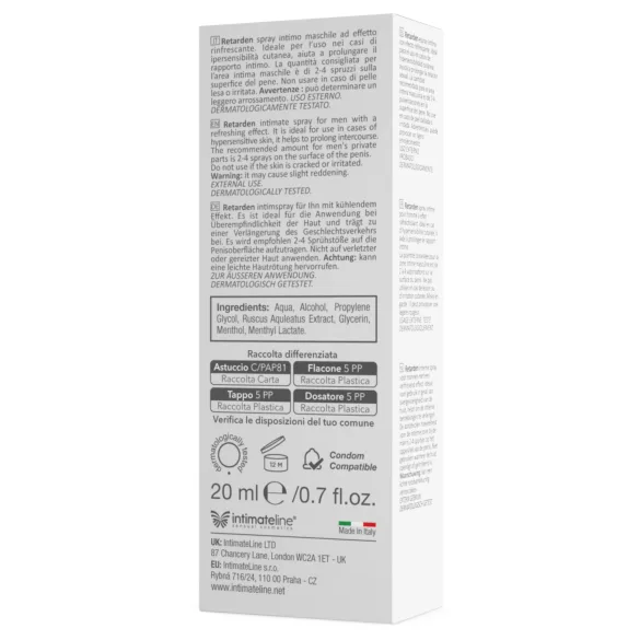 Intimateline R20 - hladilni sprej za odlašanje za moške (20 ml)