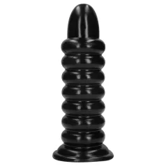 Auč! Spiral Force - zaviti analni čep (črn) - 23,5 cm