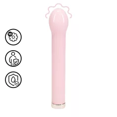   Loveline - stekleni vibrator z okroglo glavo (rožnate barve)