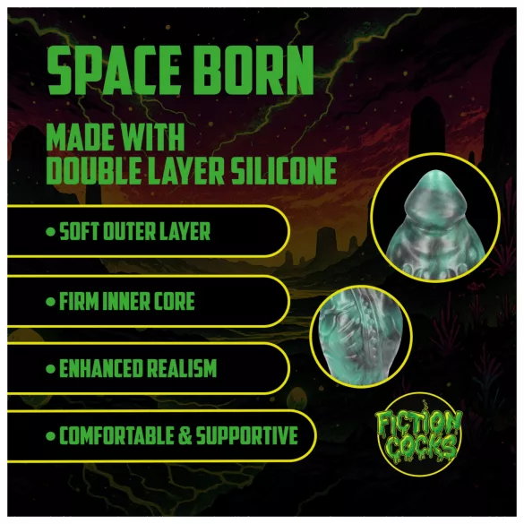 Au! Space Born - silikonski analni čep (zeleno‑črn)