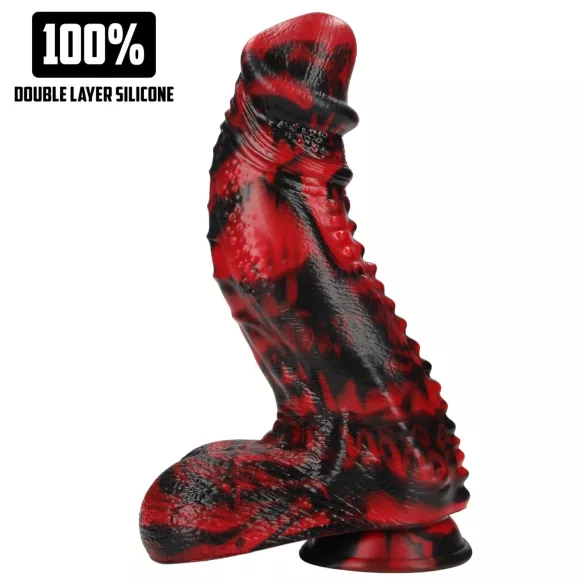 Au! Dark Lycan Spawn - silikonski fantazijski dildo (rdeče-črn)