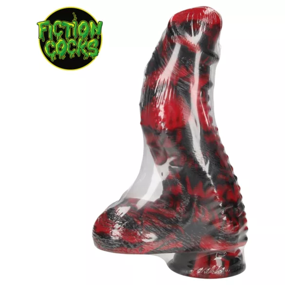 Au! Dark Lycan Spawn - silikonski fantazijski dildo (rdeče-črn)