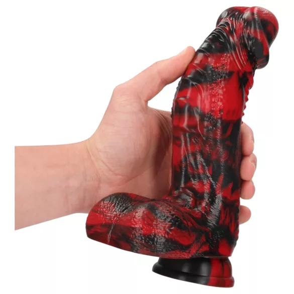 Au! Dark Lycan Spawn - silikonski fantazijski dildo (rdeče-črn)