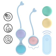   Loveline - vibracijski nastavljivi gejša kroglice set (modra)