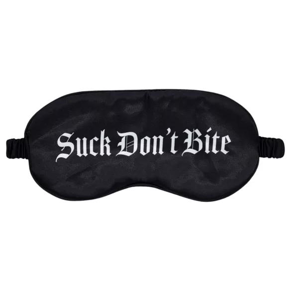 Au! - satenasta spalna očala z napisom »Suck Don't Bite« (črna)