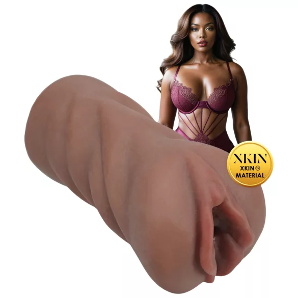 XKIN Next Door Amani - realistični umetni vagina masturbator (temna naravna)
